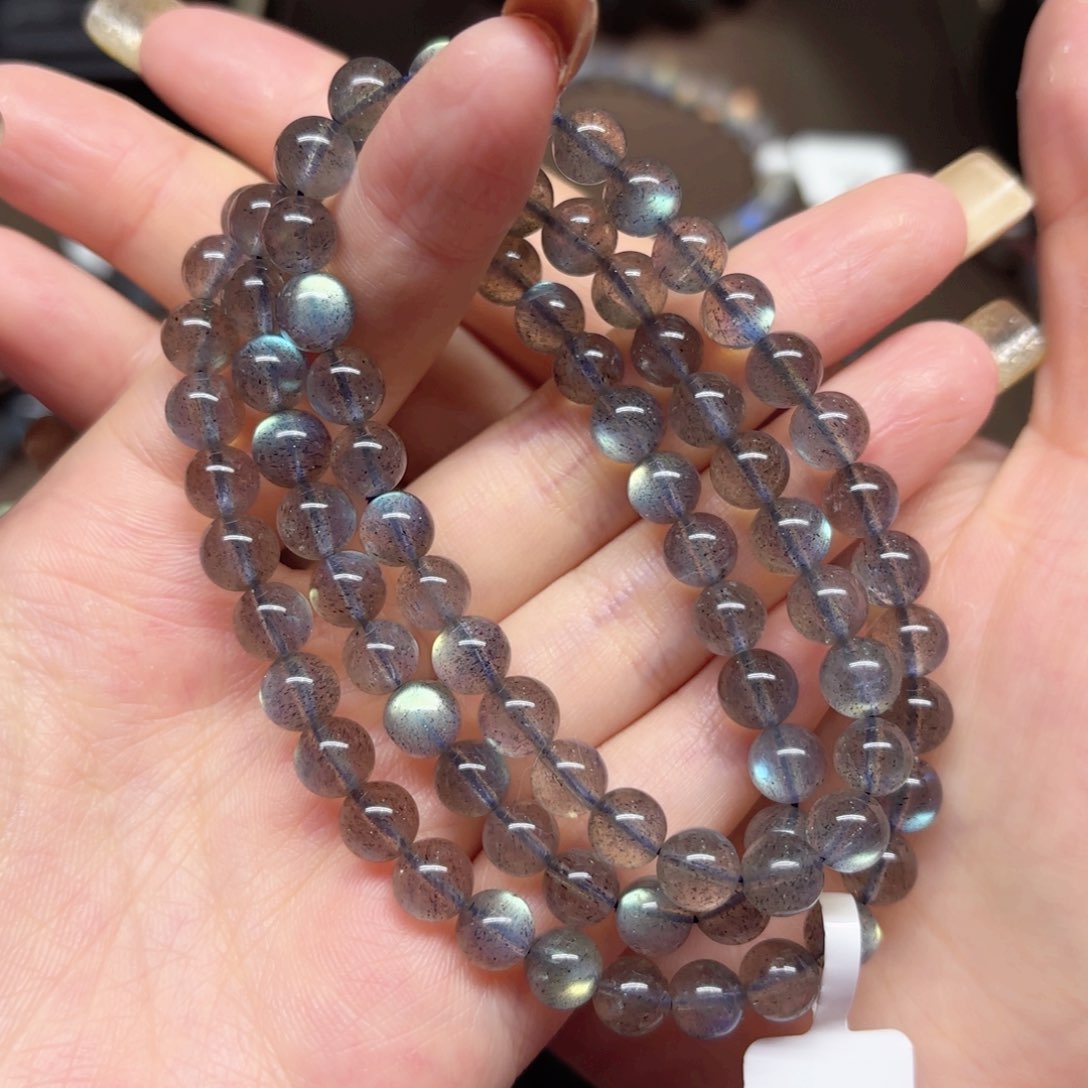 未镶嵌手链长石6.8mm左右