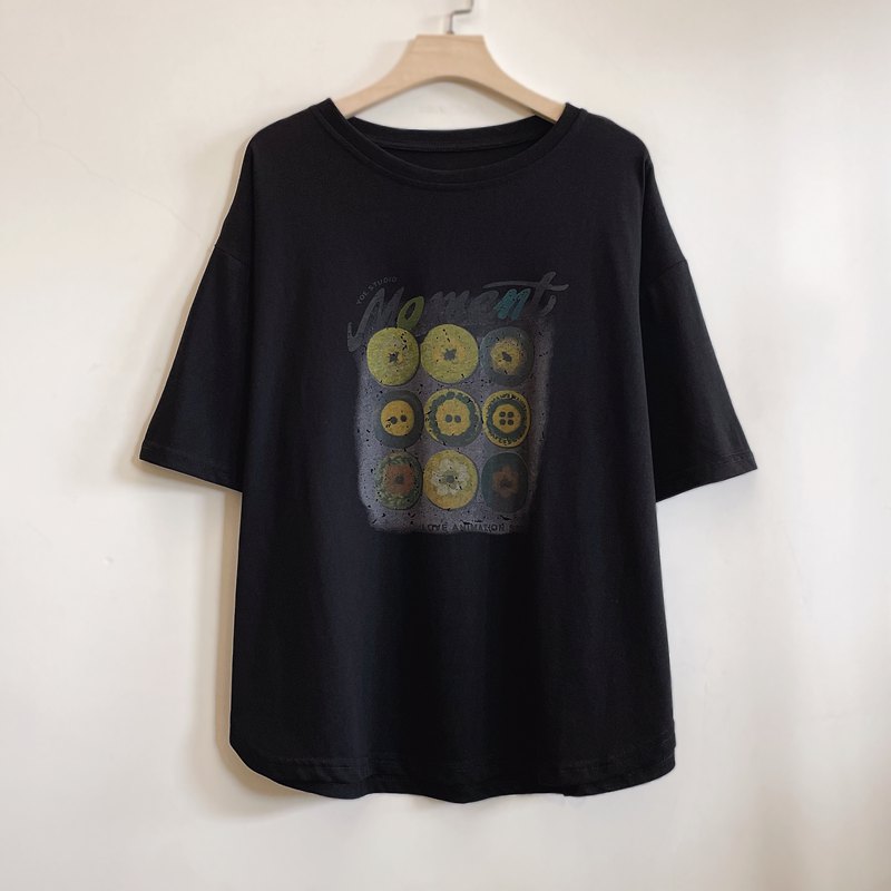 年轻中年妈妈装夏季宽松显瘦遮肉休闲短袖棉T恤2025新款YX105461