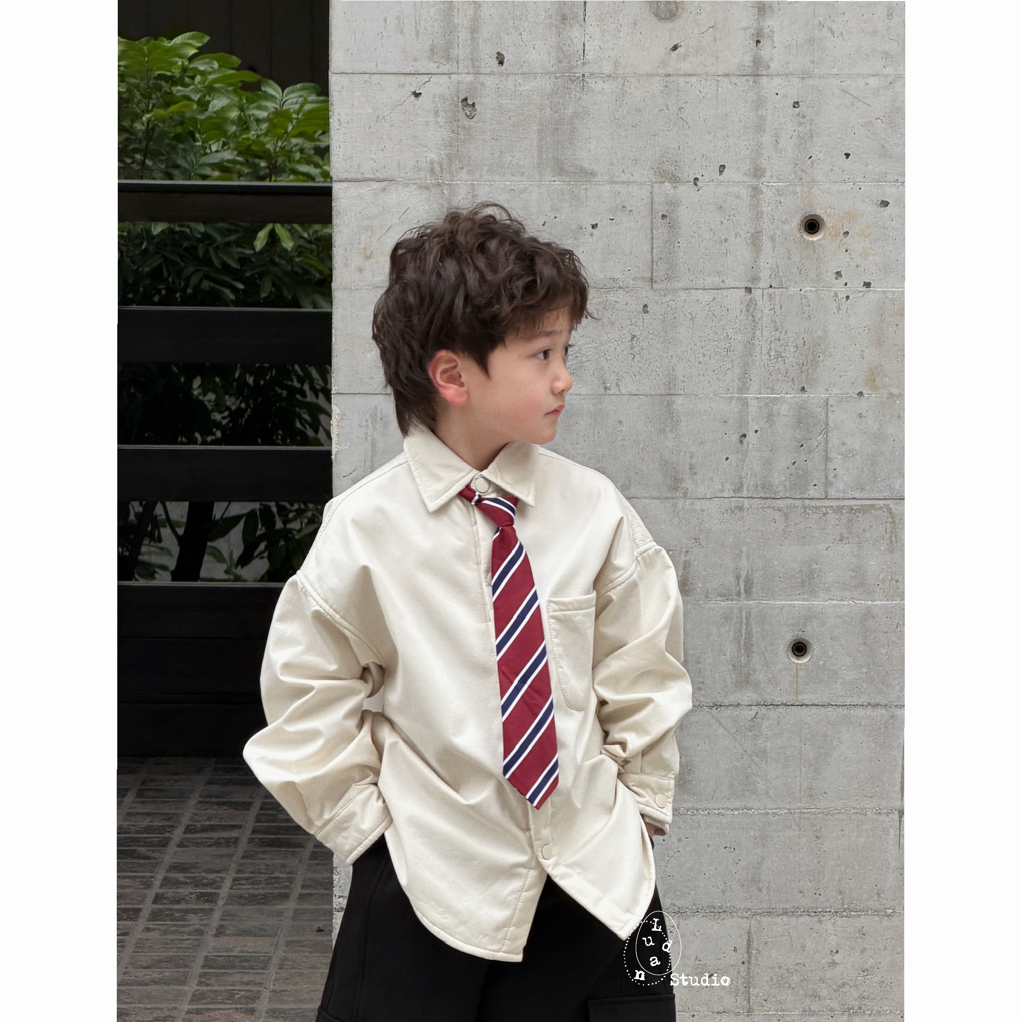 【12.16上新】卤蛋童装·梨泰院/加绒学院风领带衬衫男女童内搭上衣