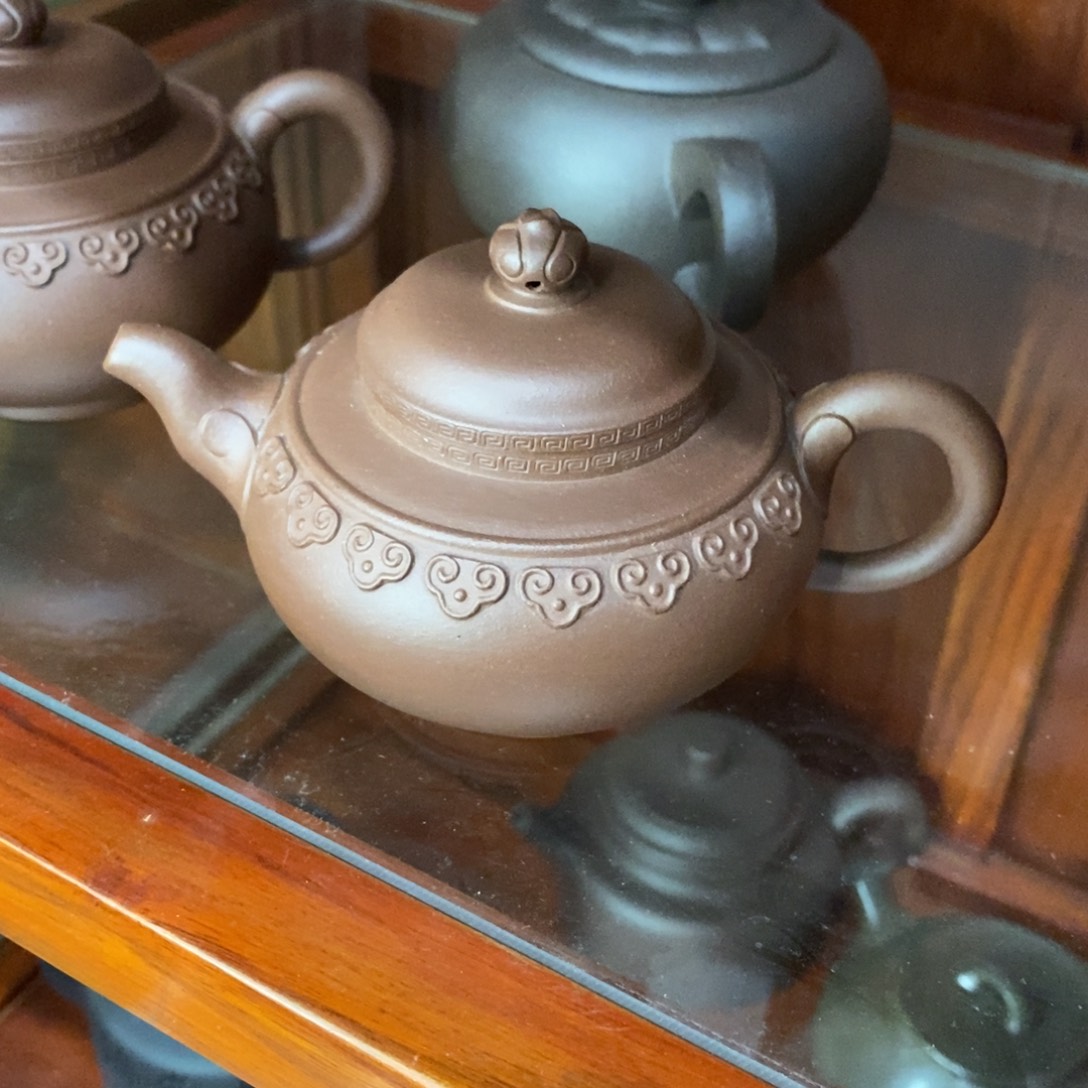 紫砂茶壶云肩如意150Cc原矿老底曹青