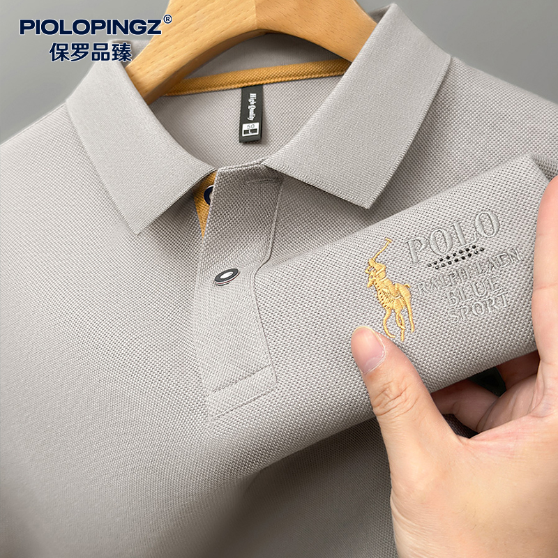 保罗品臻 夏季爆款男士polo衫商务休闲短袖男t恤刺绣翻领半袖上衣