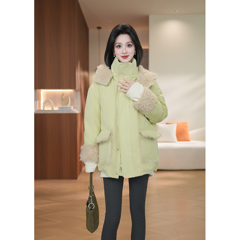 ［小爽Finn］羽绒服外套女短款2025秋冬季新款休闲连帽加绒加厚保暖