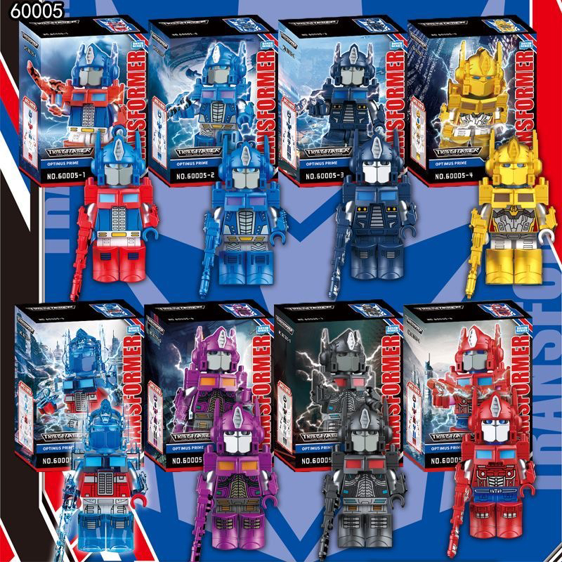 网红创意新品大黄锋擎天柱积木人仔机甲铠甲金刚拼装玩具