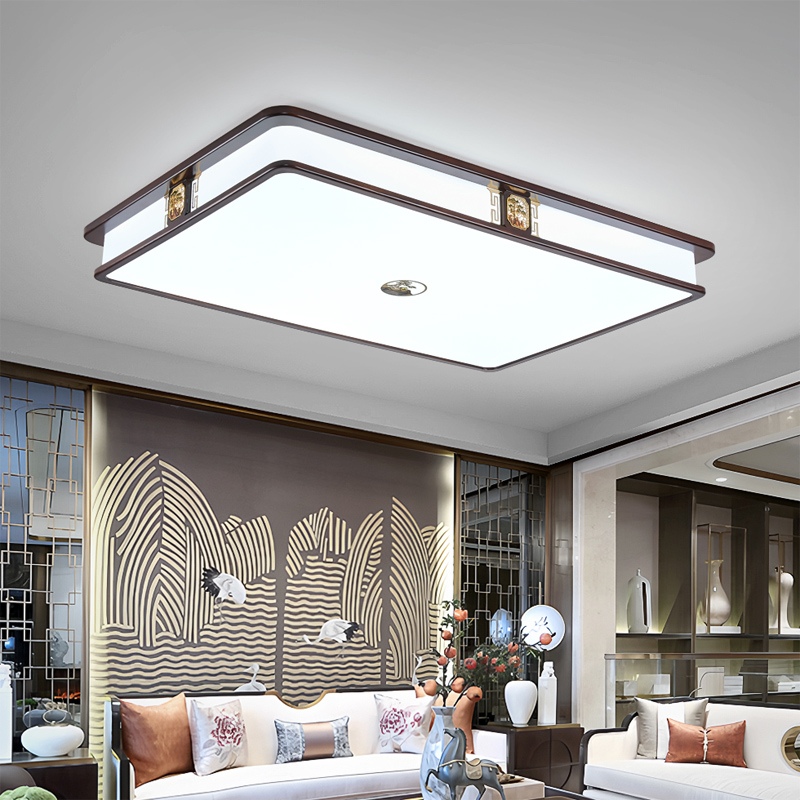 迎客松兰花吸顶灯客厅新中式简约家用长方形国风简约禅意餐厅书房