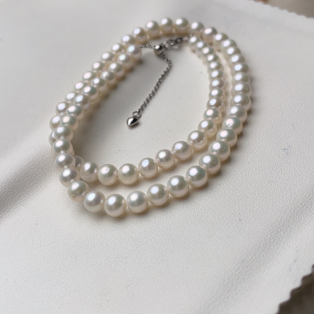 银S925镶嵌颈饰淡水珍珠6-6.5mm无核