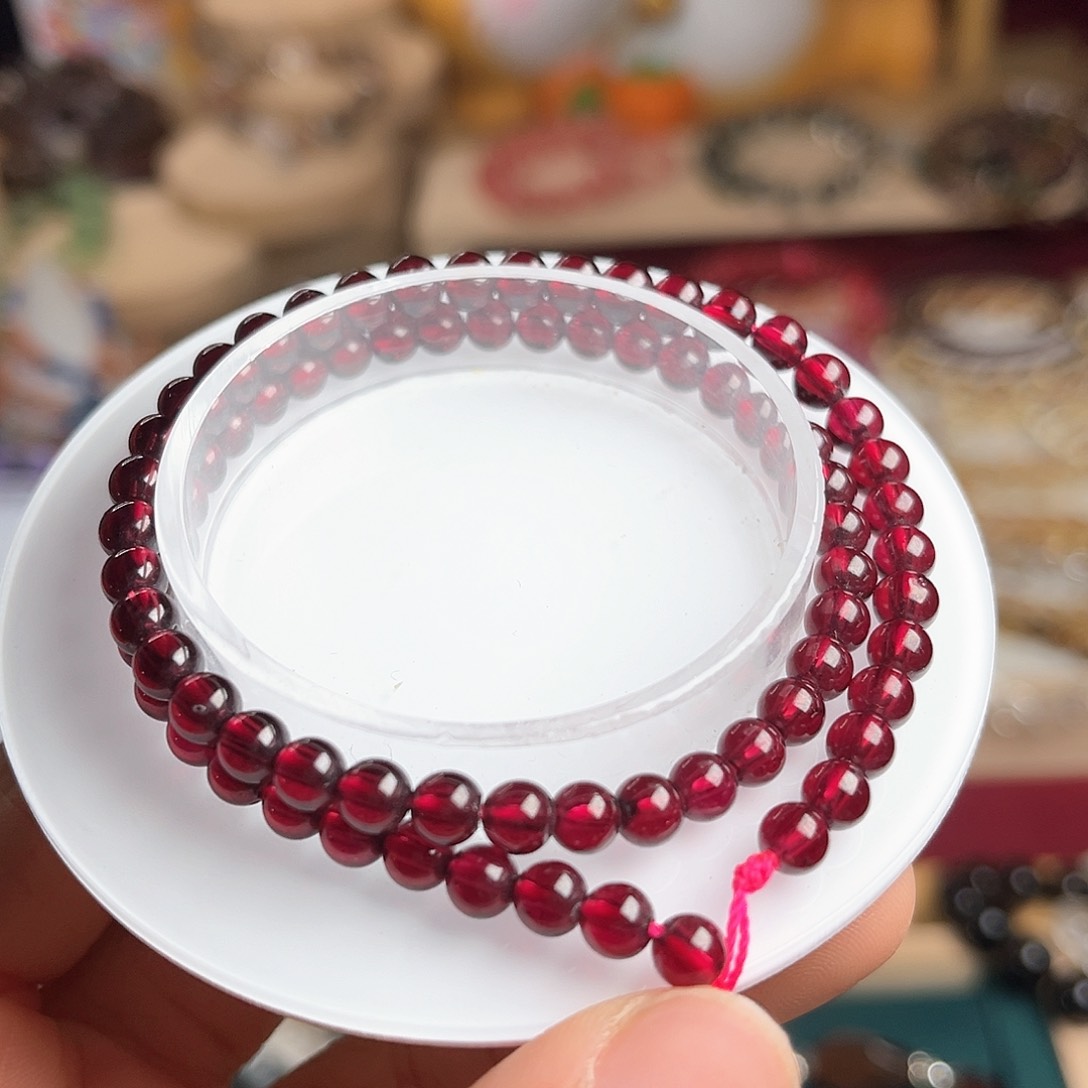 水晶手链未镶嵌E****e7a石榴石15手围2圈 定制不退