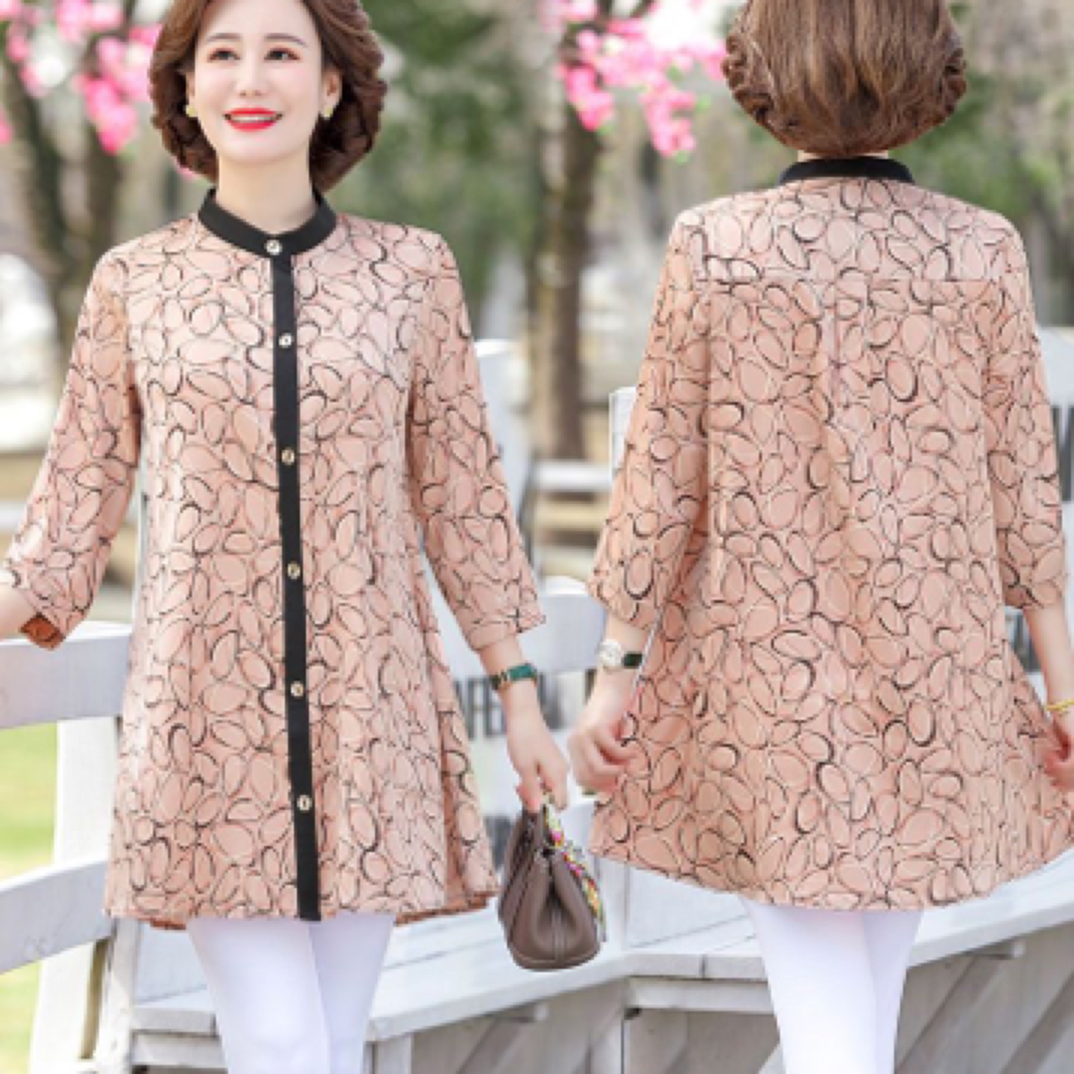 洋气中长款衬衫中老年女装