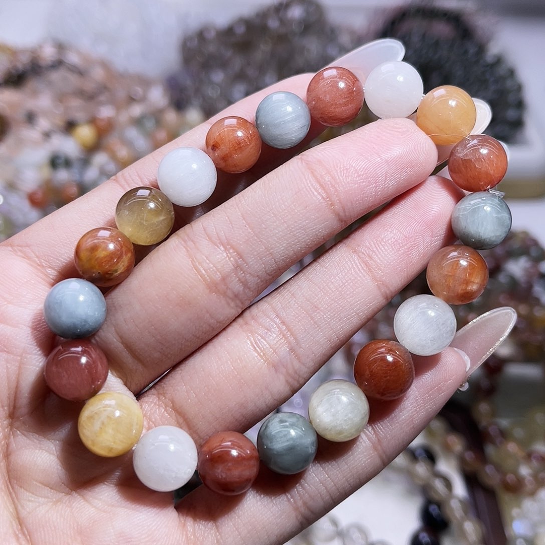 水晶手链未镶嵌彩兔毛10