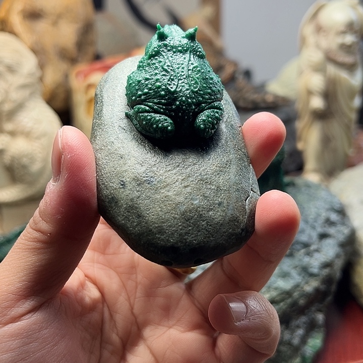 用***8广东石广东绿摆件