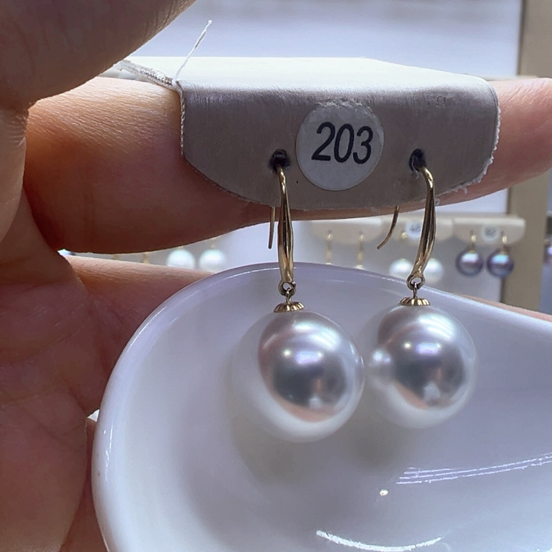 18K金镶嵌淡水珍珠耳饰