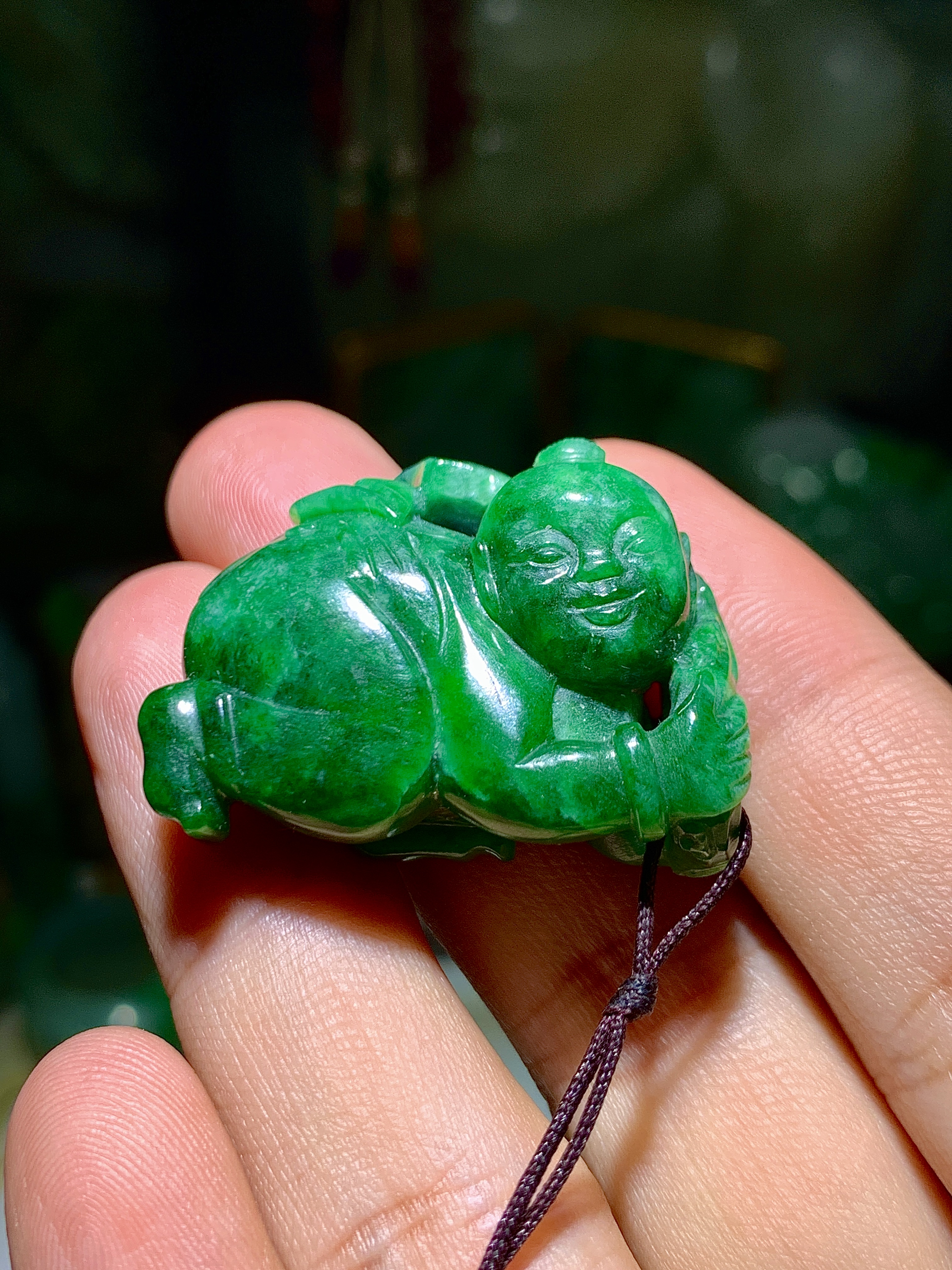 清满绿翡翠《灵芝童子》