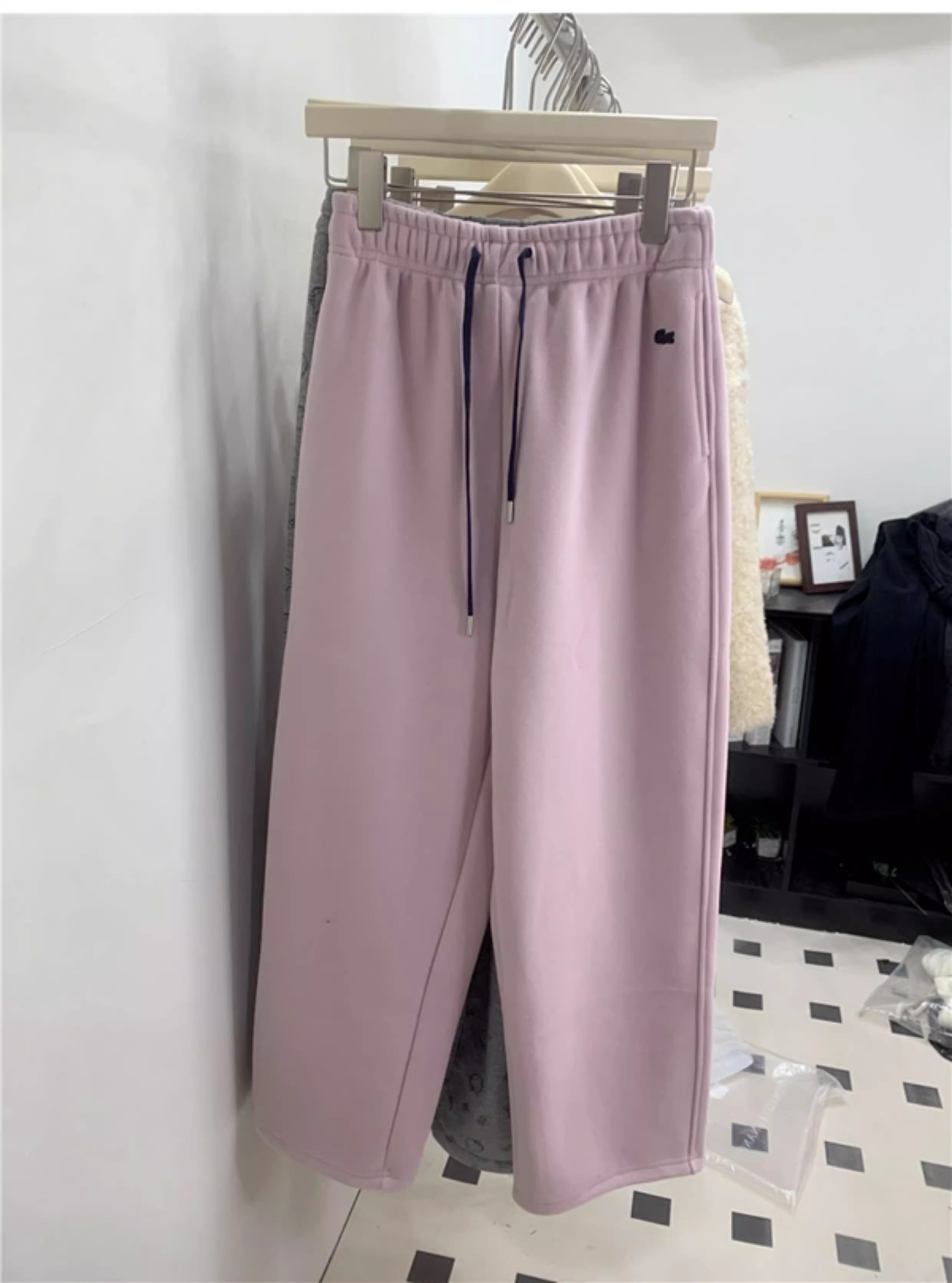 2025韩国东大门zuowei秋款彩色系带8038休闲束脚裤卫裤ins女