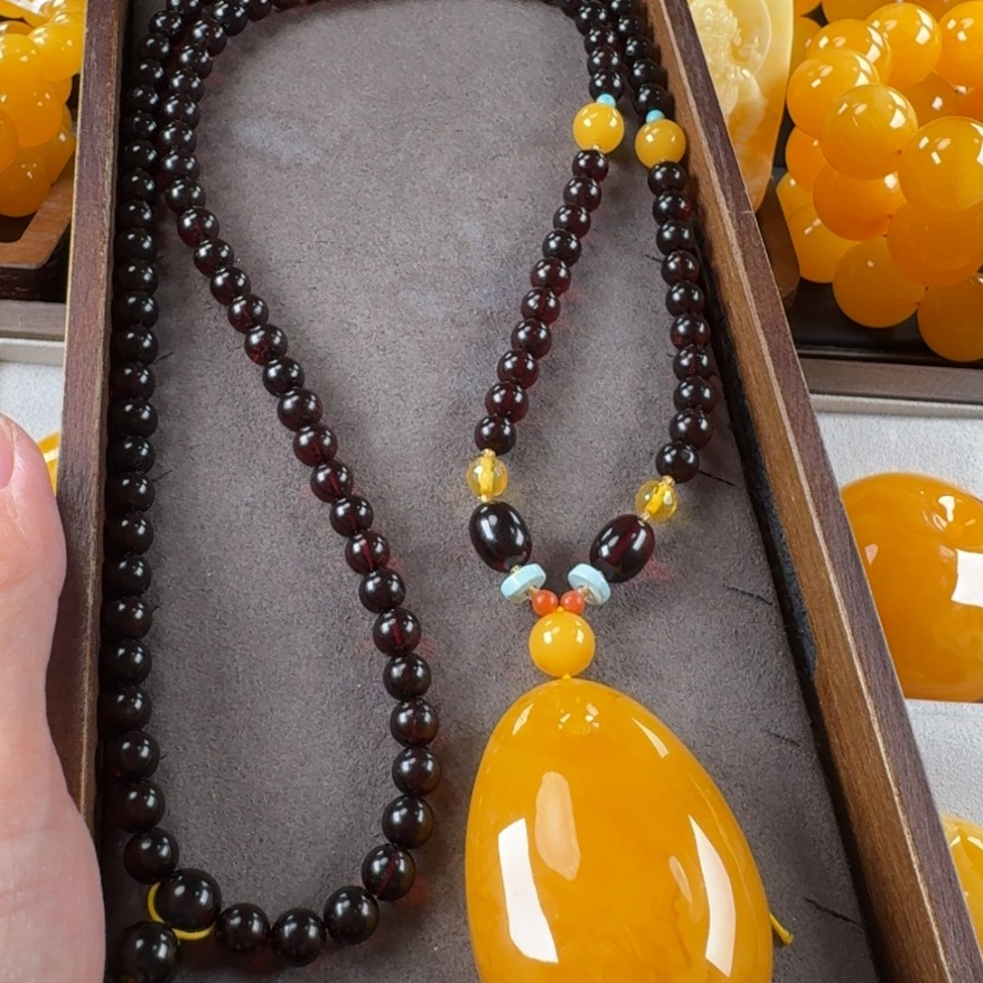 蜜蜡未镶嵌毛衣链