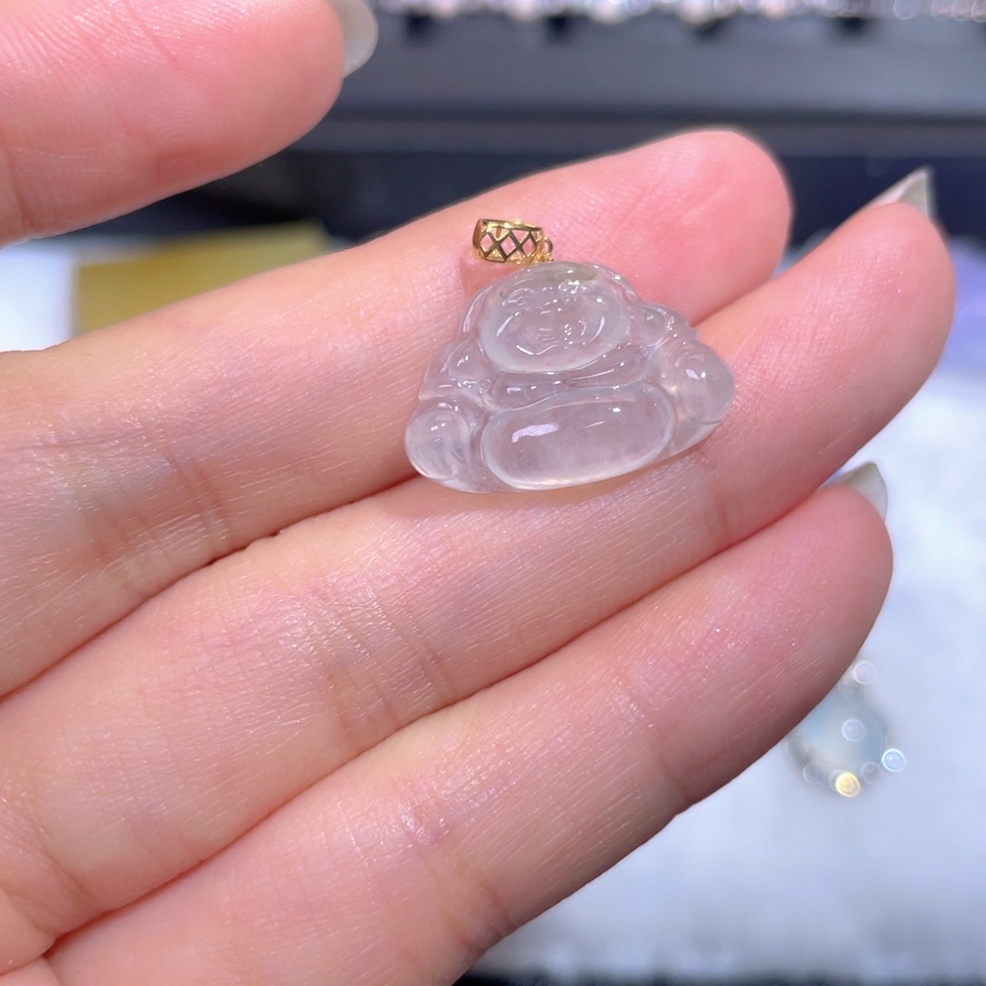 颈饰18K金镶嵌翡翠翡翠
