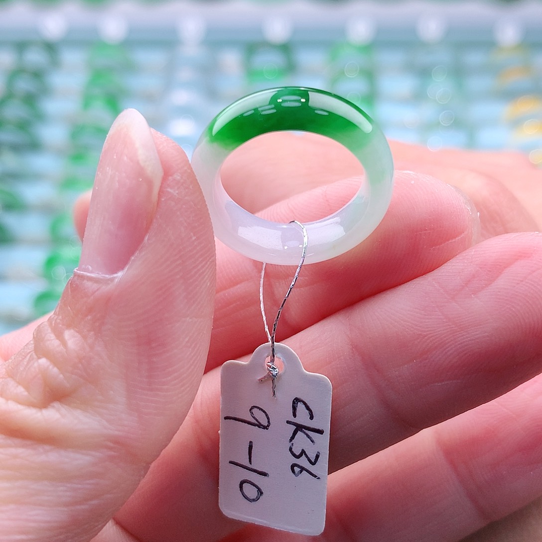 翡翠戒指未镶嵌A货缅甸翡翠