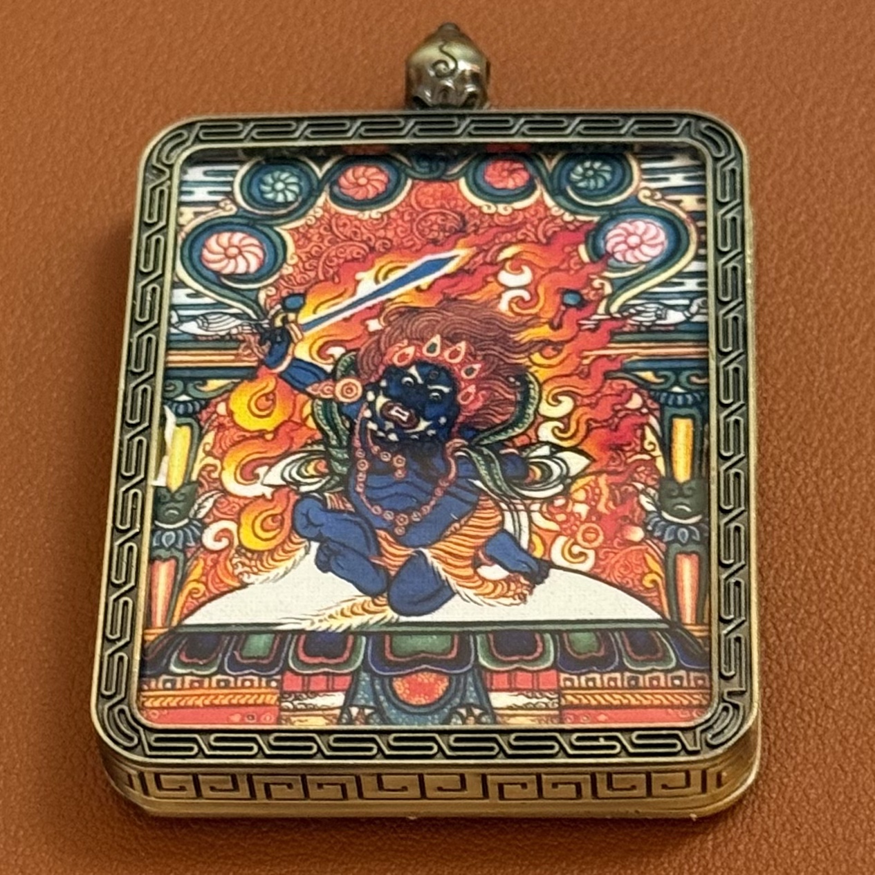 【老佛爷】7002-大黑天唐卡吊坠（不带绳子 ）