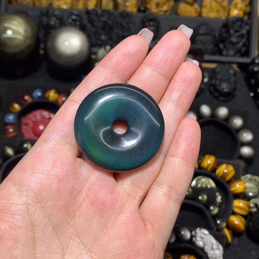 【闪购商品】黑曜岩珠宝奇石未镶嵌青*?