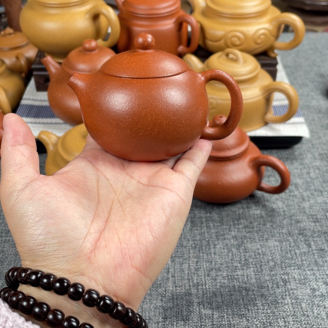 紫砂茶壶红降坡西施全手40目150