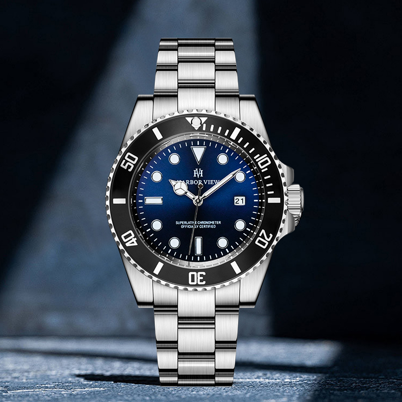 HARBORVIEWHV/HF3135渐变鬼王/赠表带紫光灯男士高端奢华腕表-pq