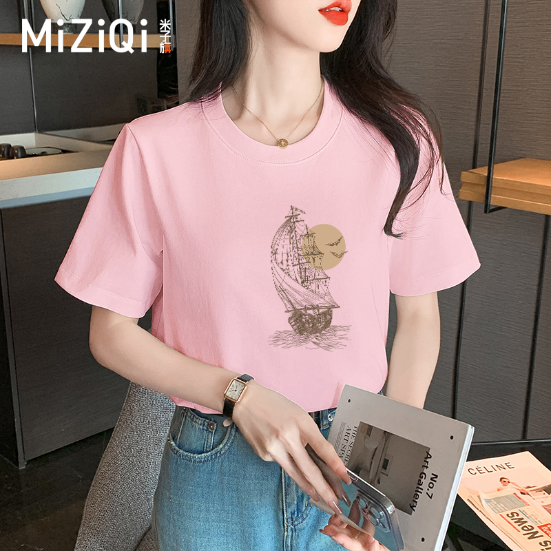 2025新款白色纯棉夏季短袖T恤爆款宽松休闲百搭换季贴身短袖内搭