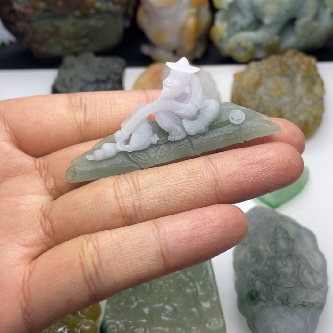 定制翡翠未镶嵌渔翁得利