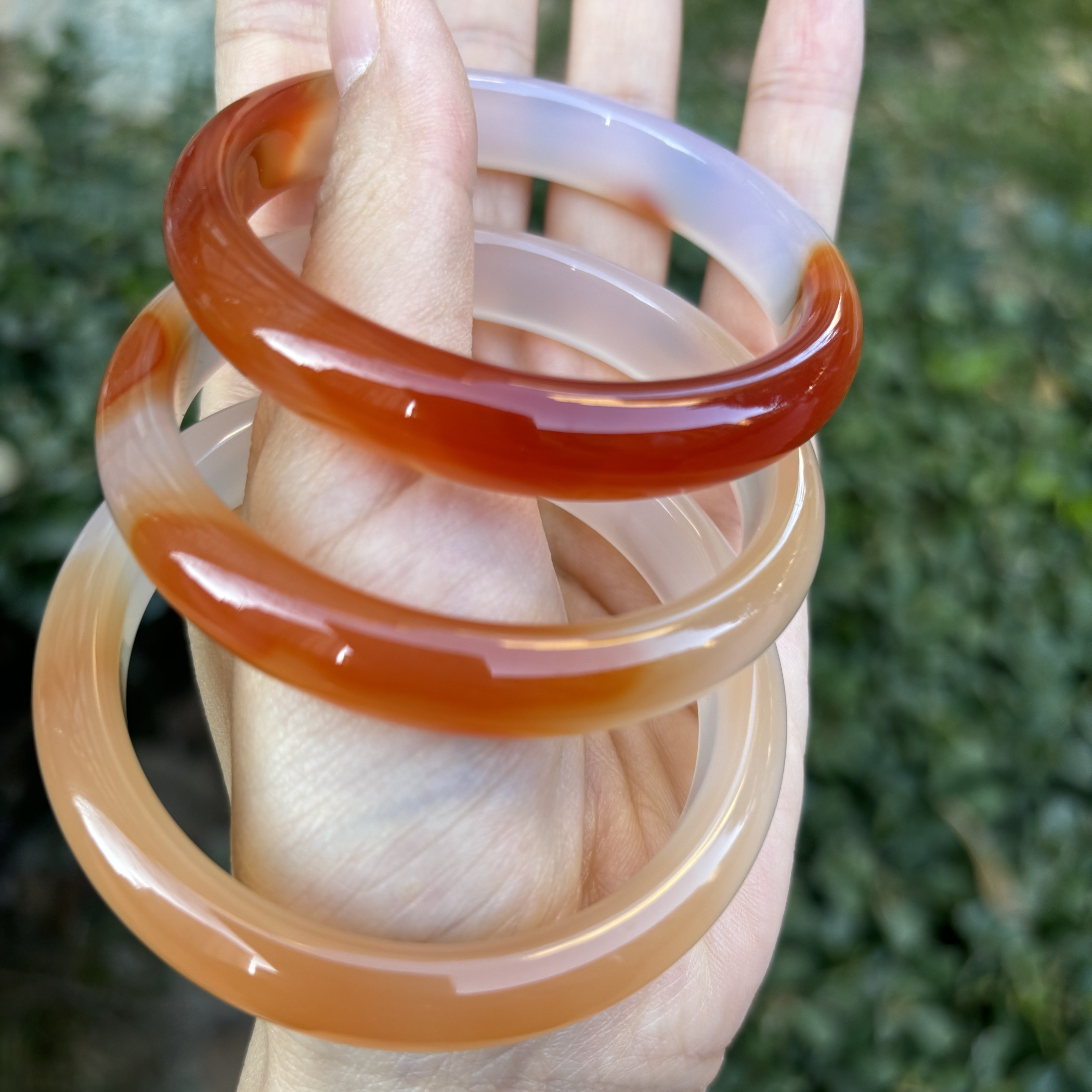 幸运小锦鲤玉髓手镯 俏色荷塘月色多样性发货拍一发一