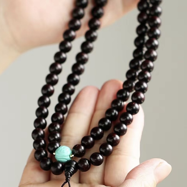 A2小叶紫檀绿珠多圈手串