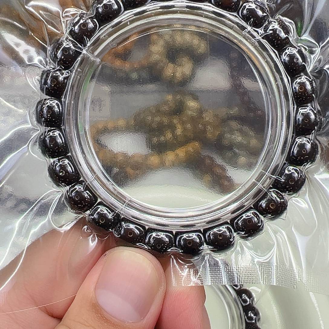 星月菩提手串45傲世黑金玉华星月菩提单圈0.9