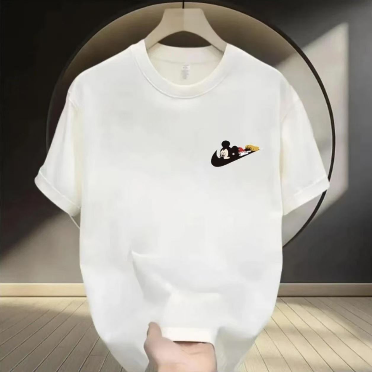 运动夏季T恤圆领宽松情侣纯棉青春时尚潮流短袖休闲