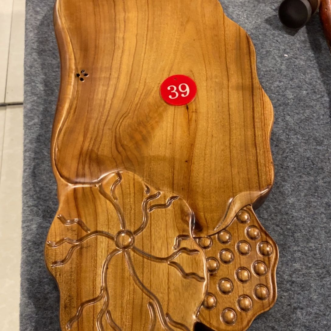 福利款香樟雕刻茶盘60×30