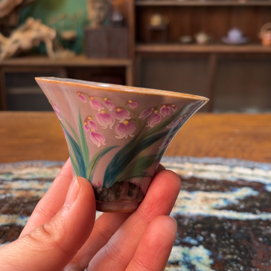 杯柴烧手工手绘陶瓷