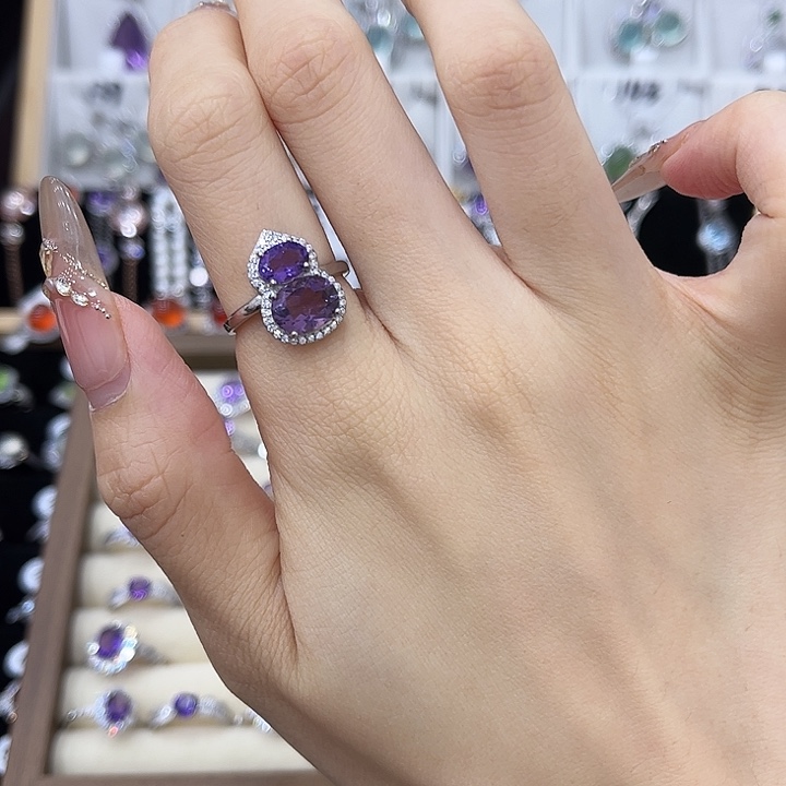 ****楊紫晶戒指银S925镶嵌