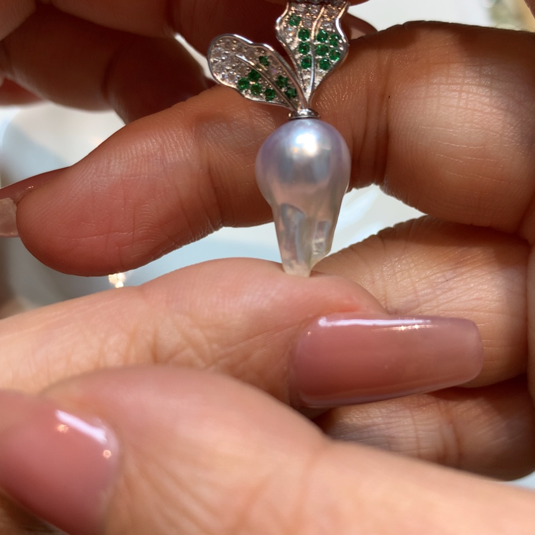 海水珍珠颈饰银S925镶嵌