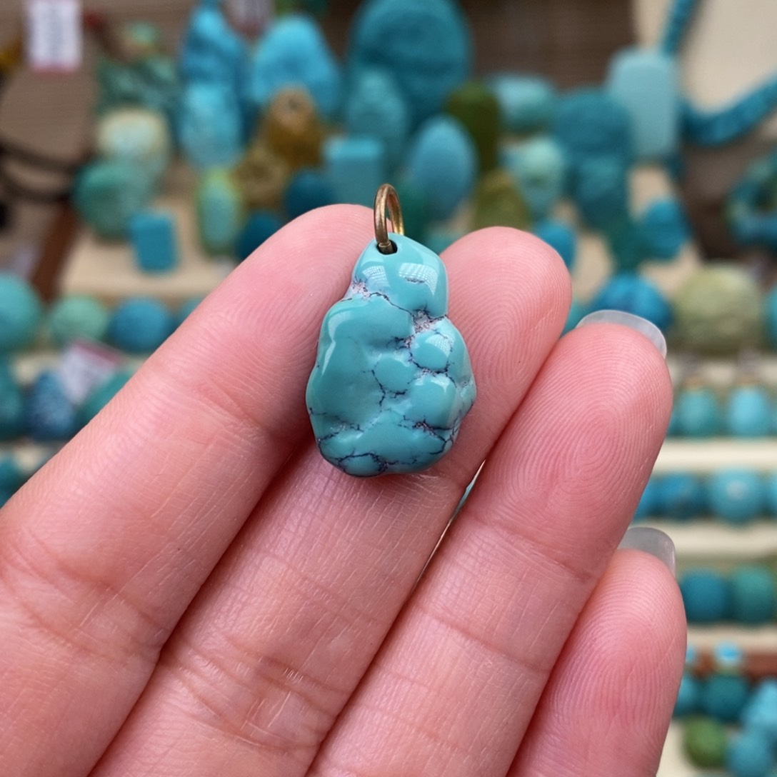 绿松石珠宝奇石未镶嵌14mm