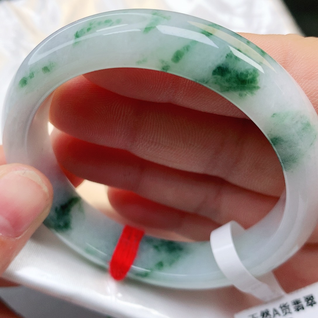 未镶嵌手镯翡翠纯天然翡翠飘绿花169号