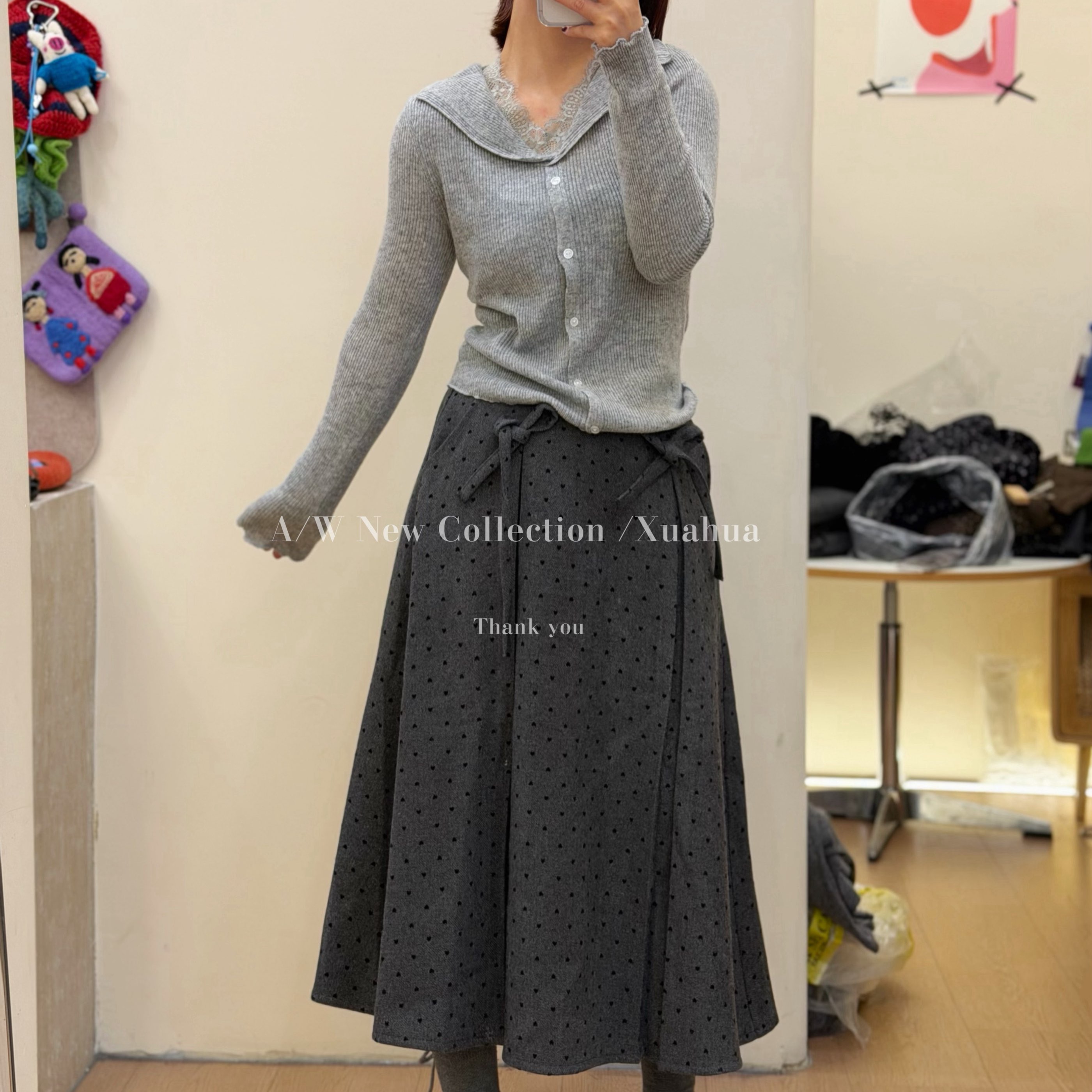 v领假两件羊毛针织开衫女25秋冬宽松显瘦气质毛衣外穿长袖打底衫