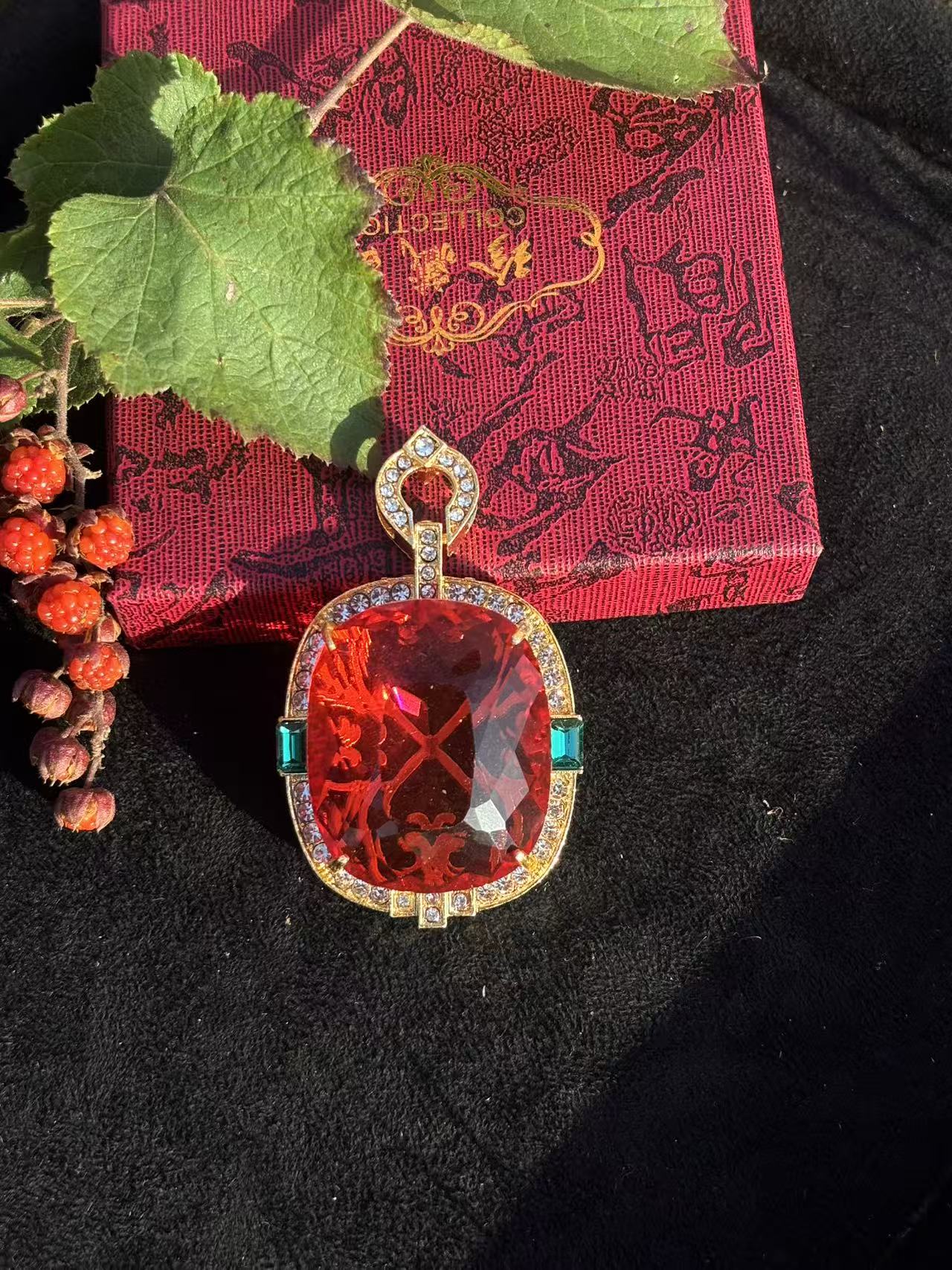 DP-33原创设计轻奢红色链子镶嵌首饰