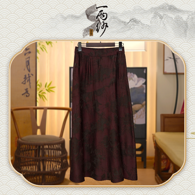 【一代香花藤彩瓷】235491Q-B246桑蚕丝香云纱裙子新中式55