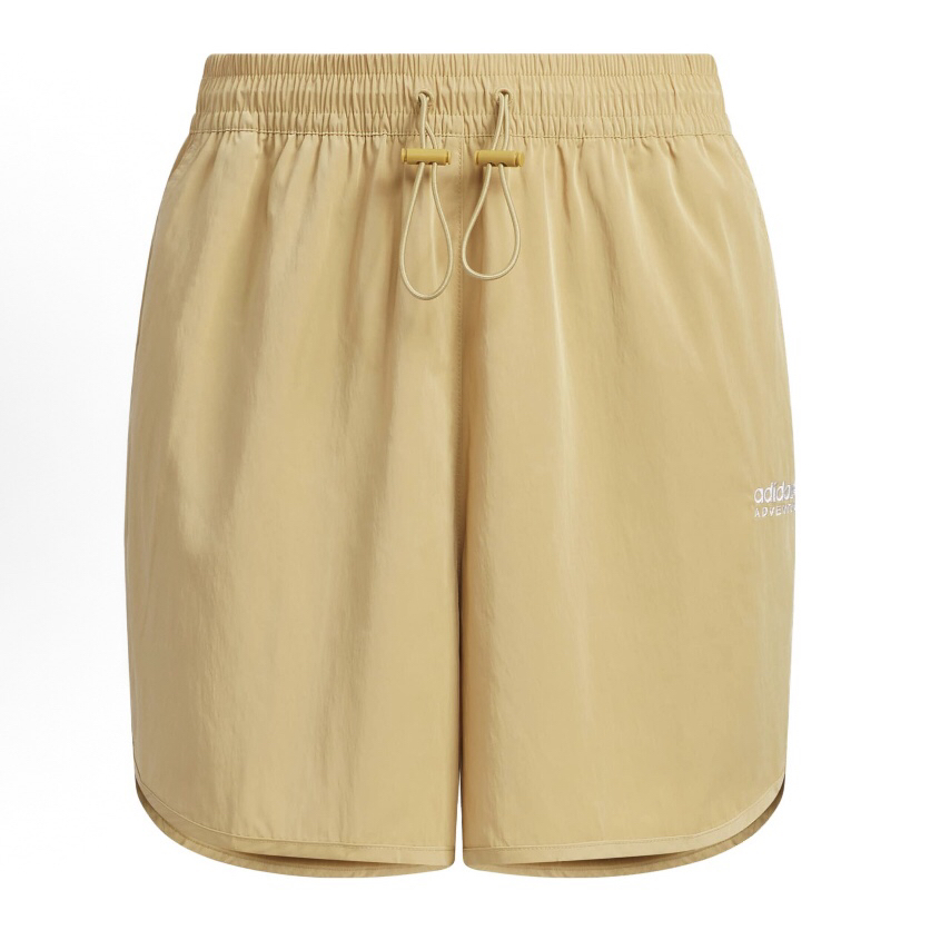 adidas 三叶草 刺绣松紧腰宽松运动常规短裤 女款 IK8603