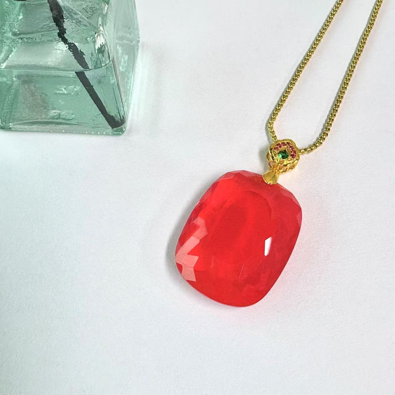 红宝石*WWH536精美时尚百搭男女同款吊坠