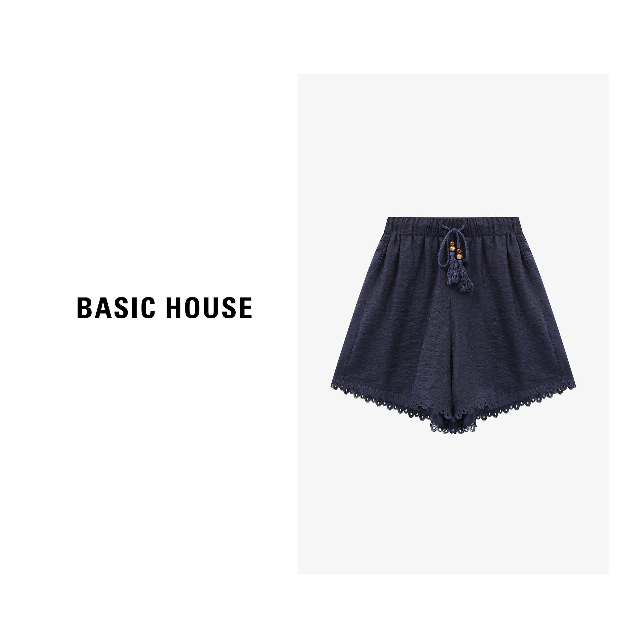 Basic House/百家好时尚休闲百搭设计夏季女士短裤B0625B5W962