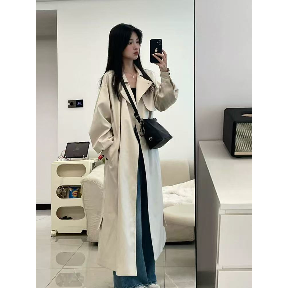 724 Y18韩风氛围感中长款风衣外套春秋2025新款高级感流行A2