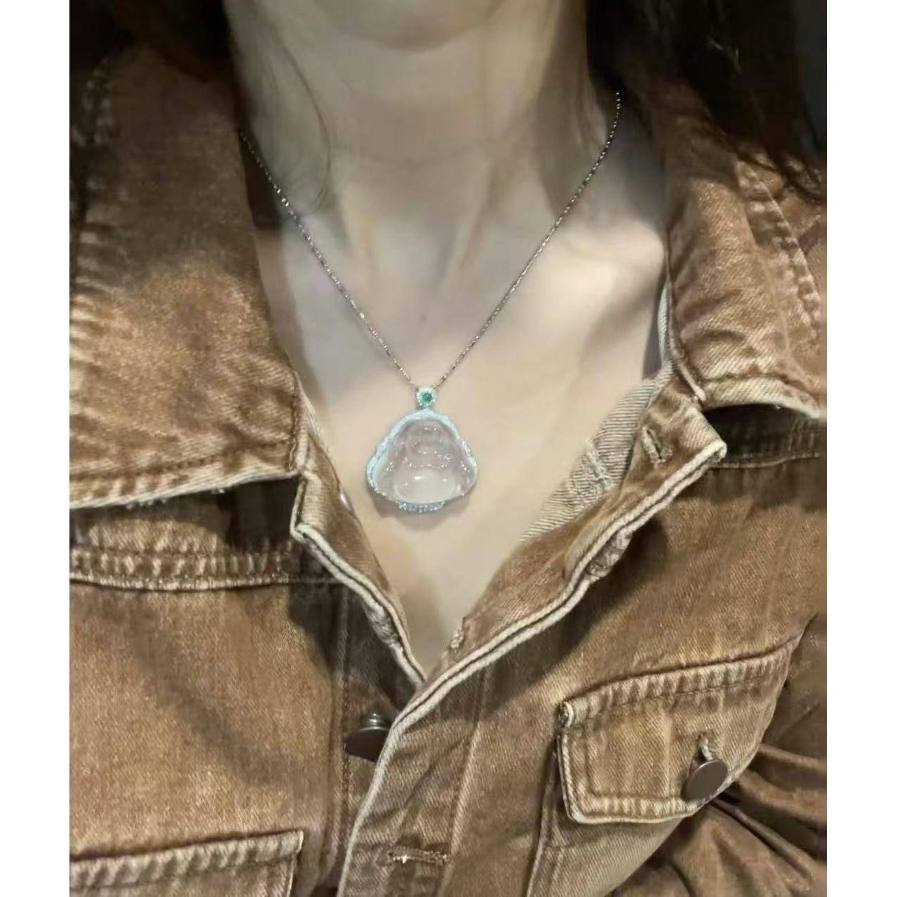 铜合金项链 【DWANG妹妹设计】白色佛公项链