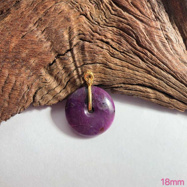 【耿总珠宝】18K天然舒俱来吊坠帝王紫星平安扣多样性发一D1436