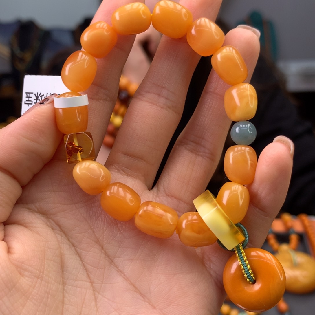 蜜蜡手串未镶嵌天然