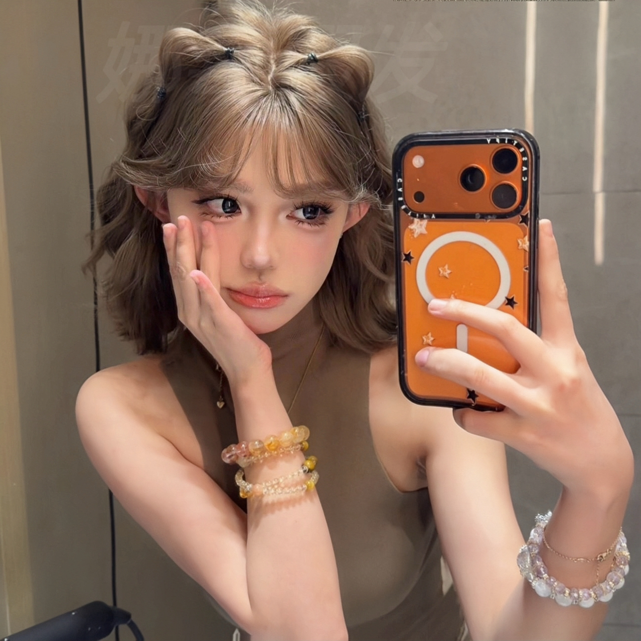 kuku专属【咖啡豆】暖棕色蛋蛋卷短发爆款自然女生全头套娜莓假发