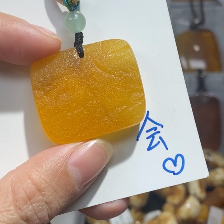 定制琥珀未镶嵌琥珀蜜蜡吊坠项链