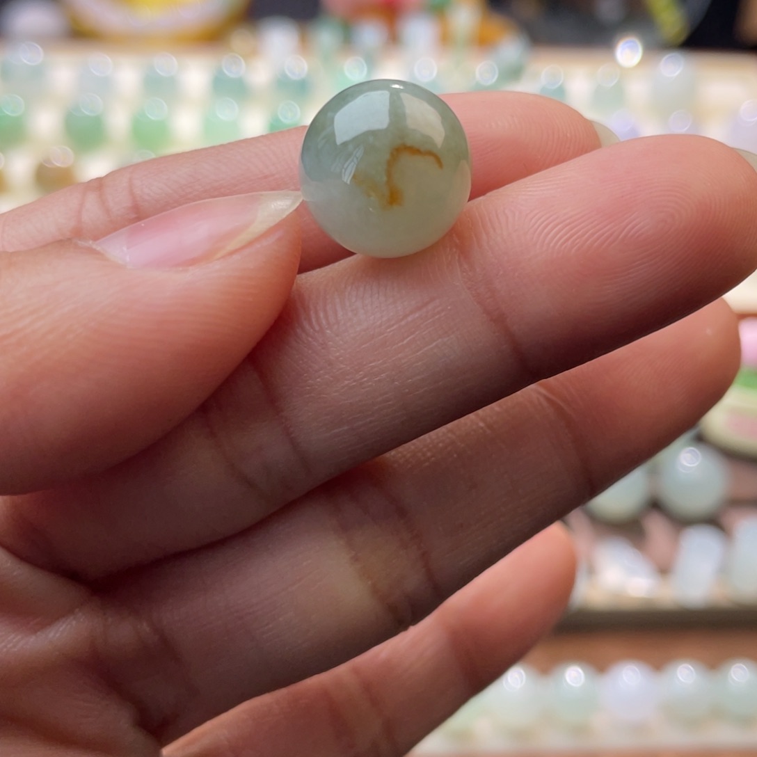 翡翠散珠特色珠半山水12.6mm