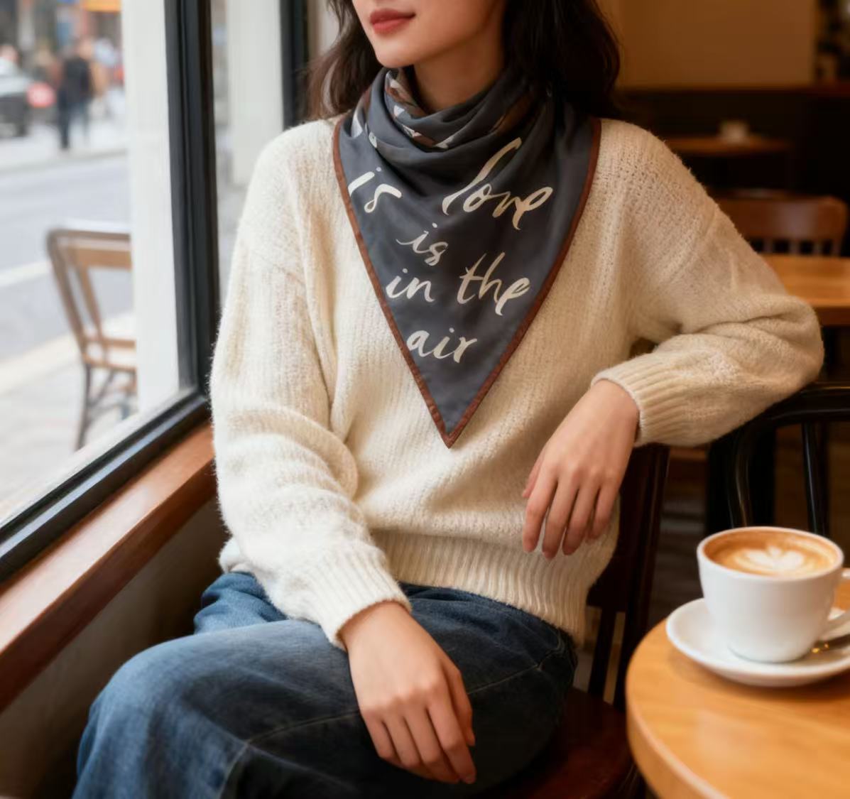 CL86 抽象画 70*70左右围巾