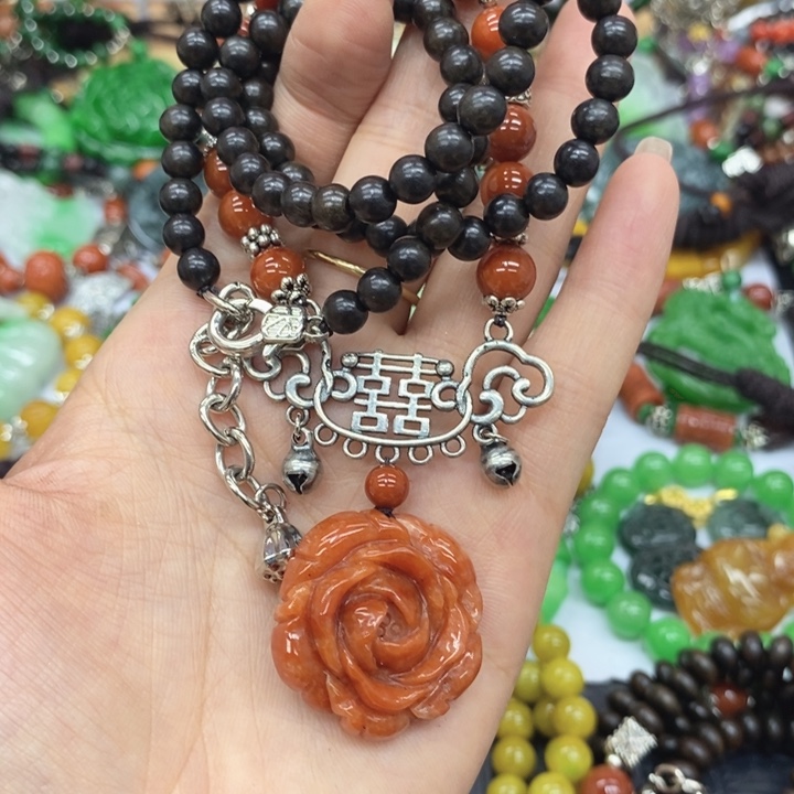 翡翠未镶嵌颈饰贵**祥项链9